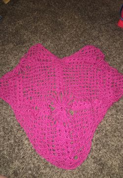 Girl Hand Made Knitted Poncho