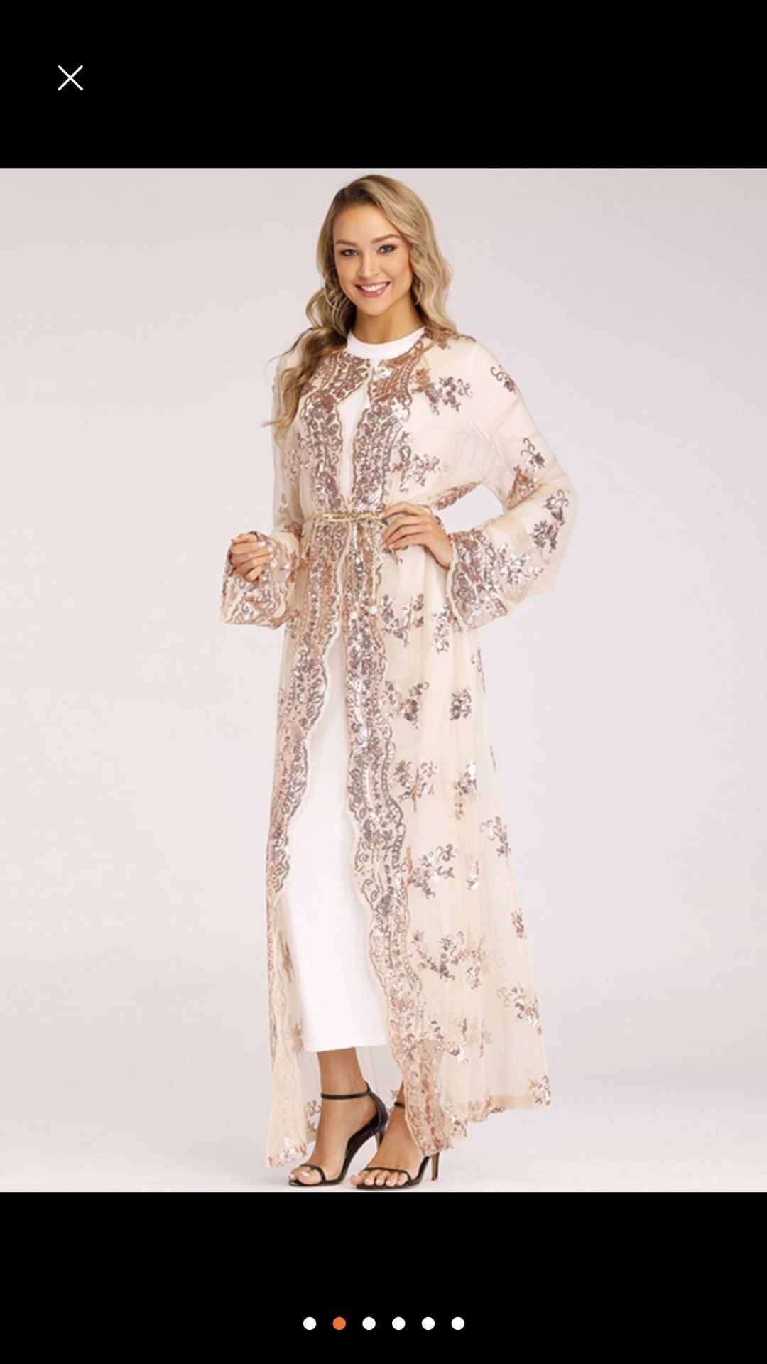 Sequin abaya cardigan