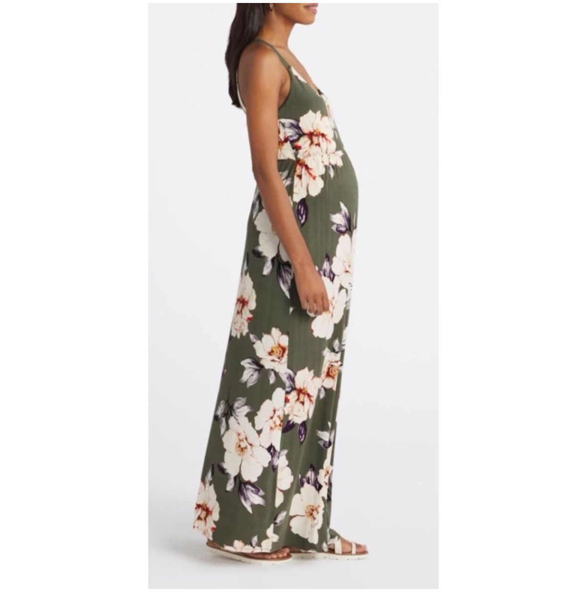 New Floral Maternity Maxi Dress - Size Medium