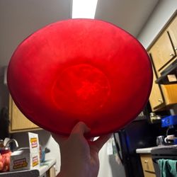 large vintage glass serving bowl
