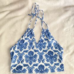 Blue & White Halter Top