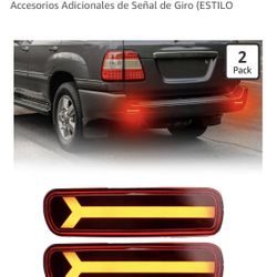 LED Reflectors for Rear Bumper Brake Lights Fog Lights and Taillights Compatible with Toyota Land Cruiser Lexus LX-2007 Additional Turn Signal