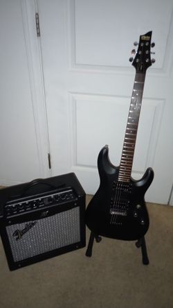 Shecter Diamond Series C-6 Deluxe made in Indonesia 2014 Mint Condition & Fender Mustang Amp