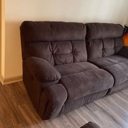 Ashley Furniture Brown Electric Reclining Sofa