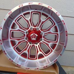20X12 TIS Gloss Red with Machined Face Rims FORD F250 EXCURSION 8X170 -44MM Offset