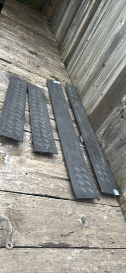 2009-2014 Ford F150 Black Front & Rear Door Sill Scuff Plate Trim Set OEM