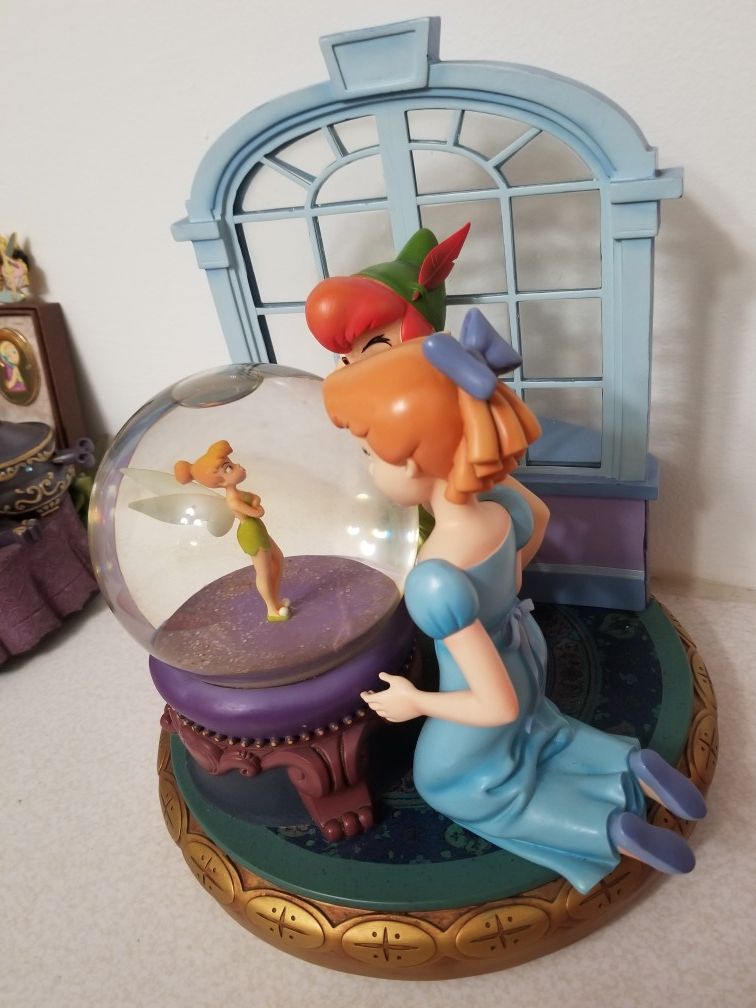 Disney Store Peter Pan Wendy Sassy Tinker Bell Very Rare Collectible Extra Large Snow Globe NIB