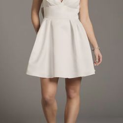 David’s Bridal Satin Mini Dress Civil Wedding