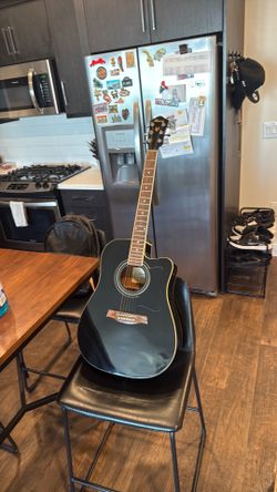 ibanez v70ce-bk-3r-01 dreadnought black acoustic electric guitar