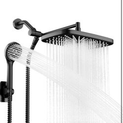 Wide Rain Shower Head With 5 Modes Handheld Showerheads, High Pressure Showerhead Combo With Extension Arm For Bathroom Accessories, Adjustabl