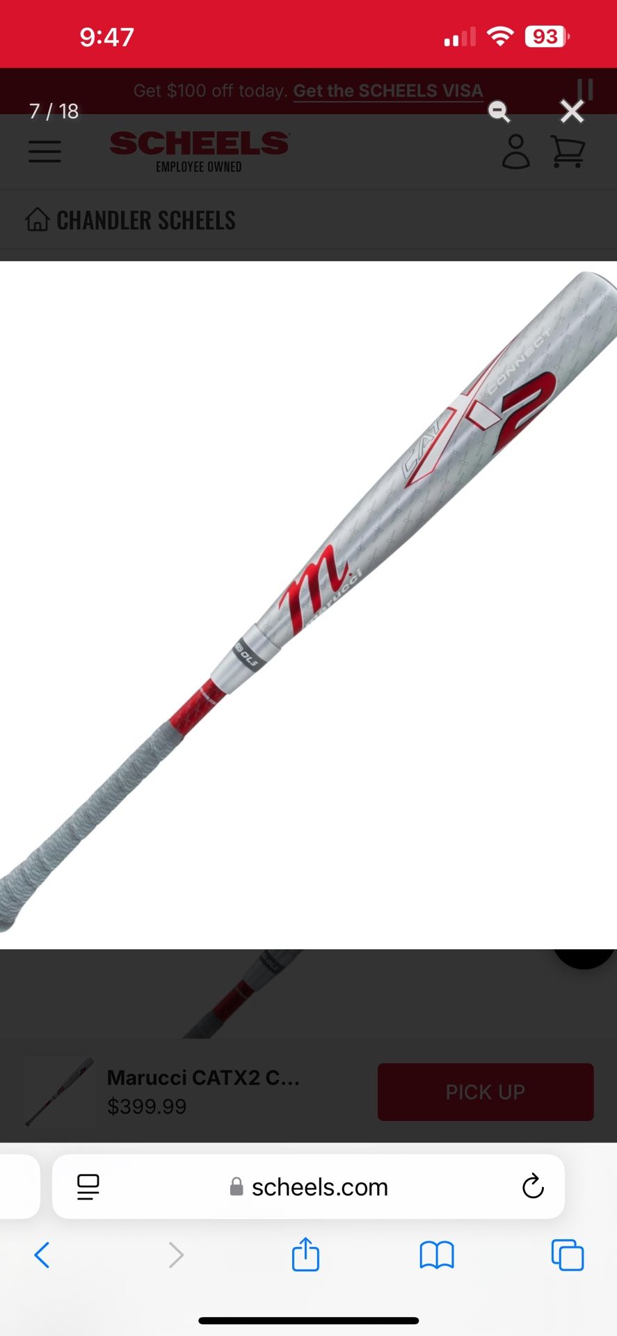 Marucci Cat X Connect 2 32.5 / 29.5 Drop 3 Baseball Bat