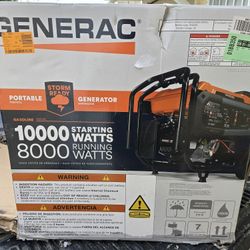 Generac 10000 /8000-Watt Electric Start Gasoline Powered Portable Generator w/ COSense and 3 ft. Adapter Cord Included-GP8000E