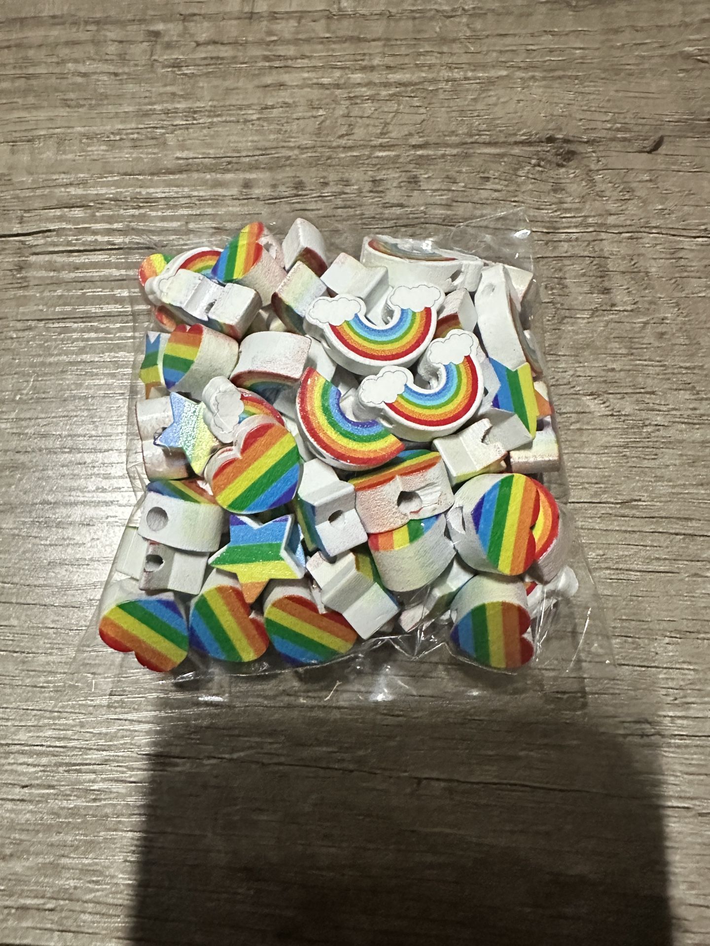Rainbow Wood Beads