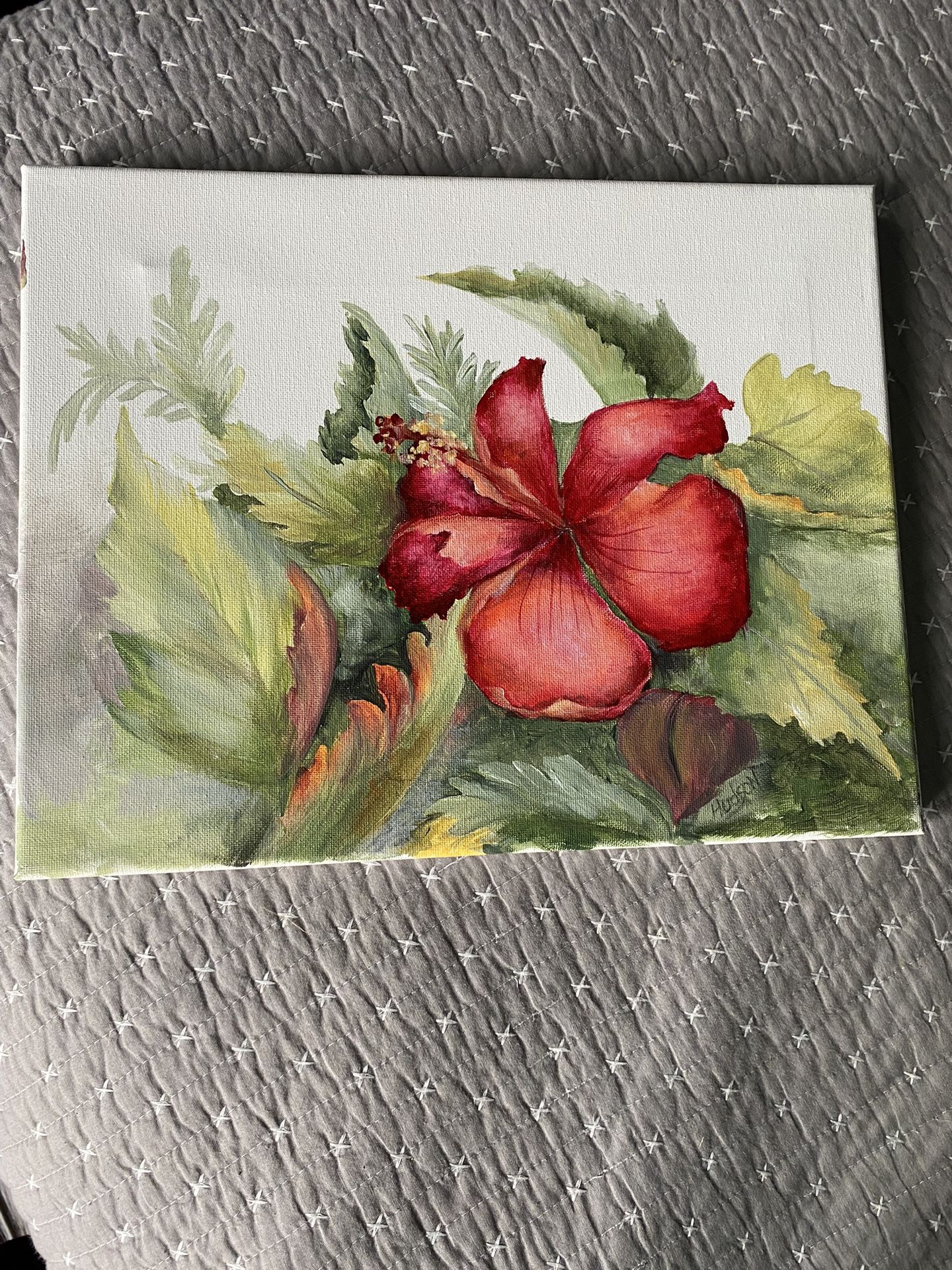 Floral Oil On Canvas 
