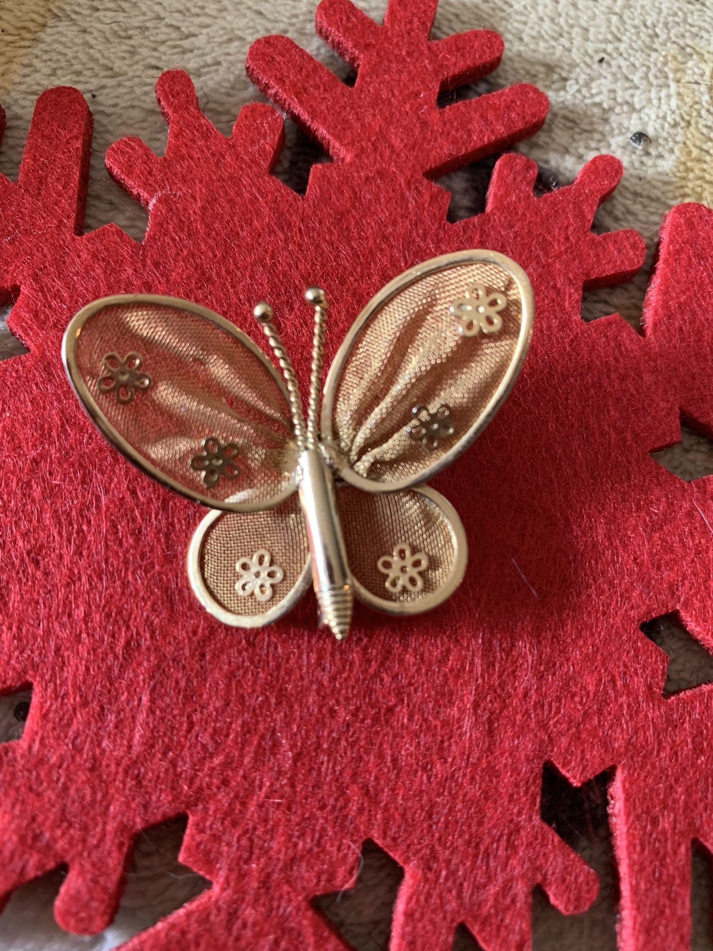Vintage Mesh Butterfly Brooch
