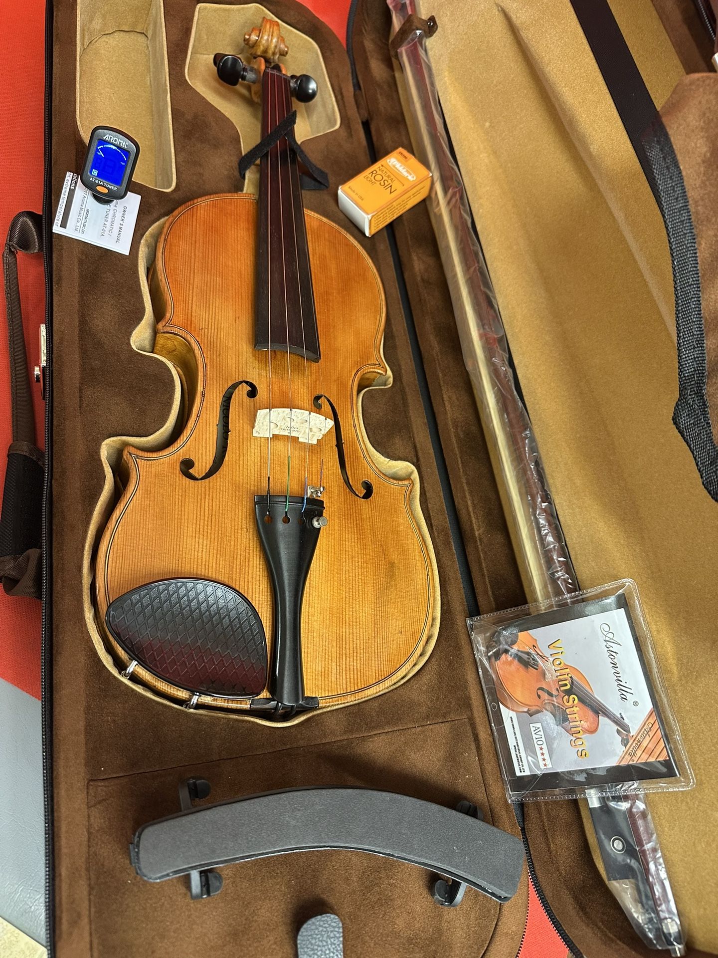 Vintage Antique 1962 Nicolo Rolla 4/4 Violin with New Bow, Digital Tuner, Shoulder Rest, Extra Strings