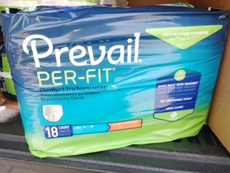 Brand New: Prevail Per-Fit Adult Underwear - Large (18 Count per bag)