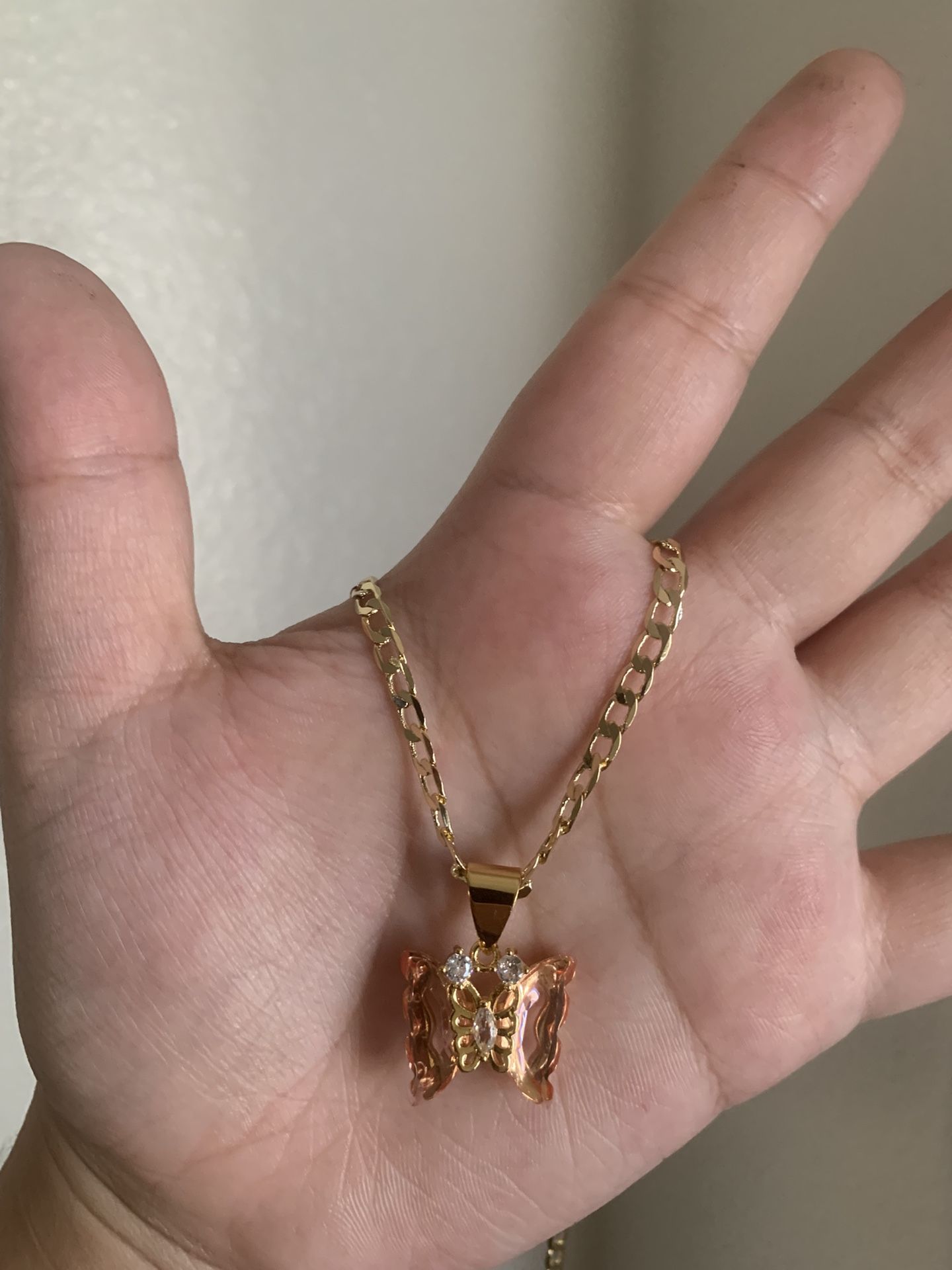 Gold Filled Butterfly Necklace