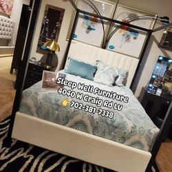 🤴King Queen Canopy Bed Frame, 👉Furniture Sectional, Dining Table, Bunk Beds Avail 