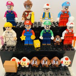 Mario Kart Minifigures Character Bundle Pack | New Custom Lego Compatible Set