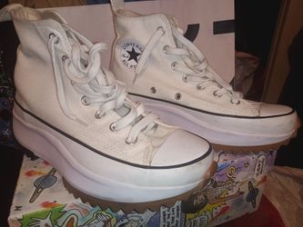 Converse white thick sole rare