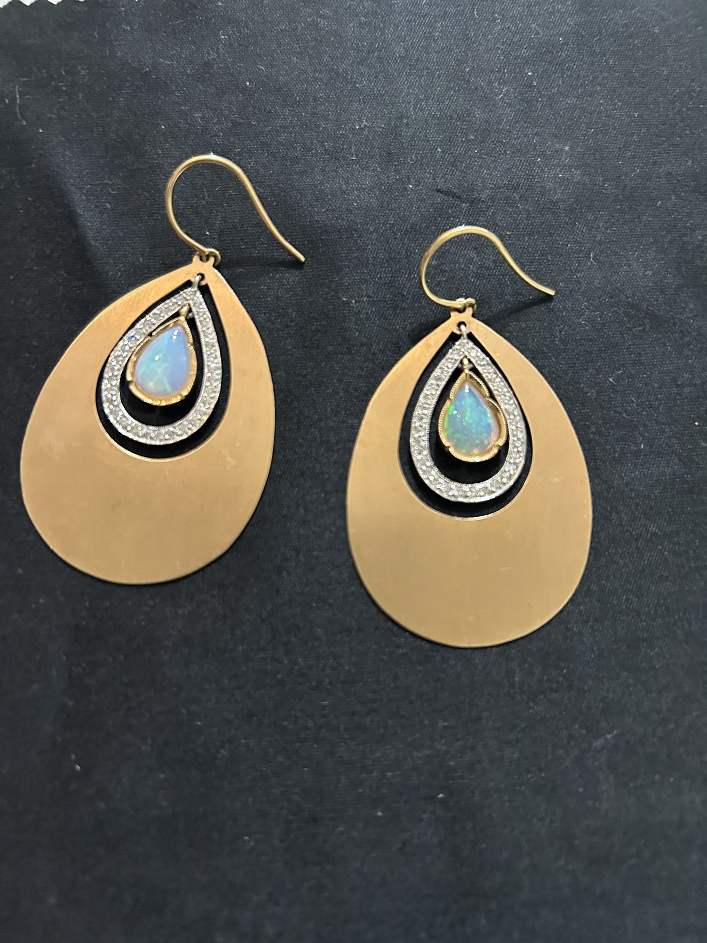 Irene Neuwirth 18k gold, opal, and diamond drop earrings