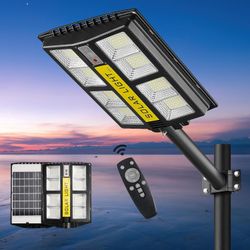 ARLOAITC Solar Street Light Outdoor 1000W, LED Street Light Solar Powered 100000LM IP65 Waterproof 