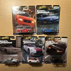 2024 HOT WHEELS, FAST AND FURIOUS, X FAST, SET OF 5 CARS.