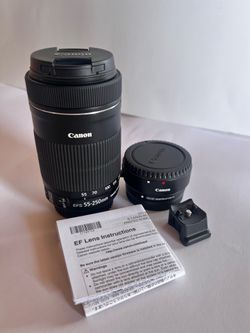 Cannon Zoom Lens EF-S 55-250 mm Image Stabilizer w/ Canon Mount Adapter EF-EOS M