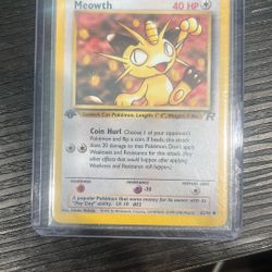 1st Edition Team Rocket Meowth Card