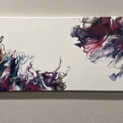 Abstract Fluid Art Painting 10 x 20 canvas 
