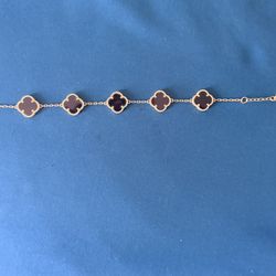 Clover Leaf Bracelet 14k Gold 8”