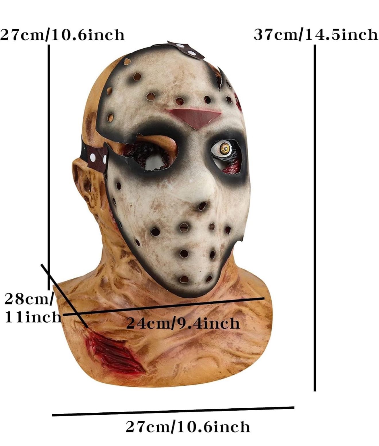 Double Zombie Mask Scary Hockey Masks for Adults Halloween Cosplay Costume Props
