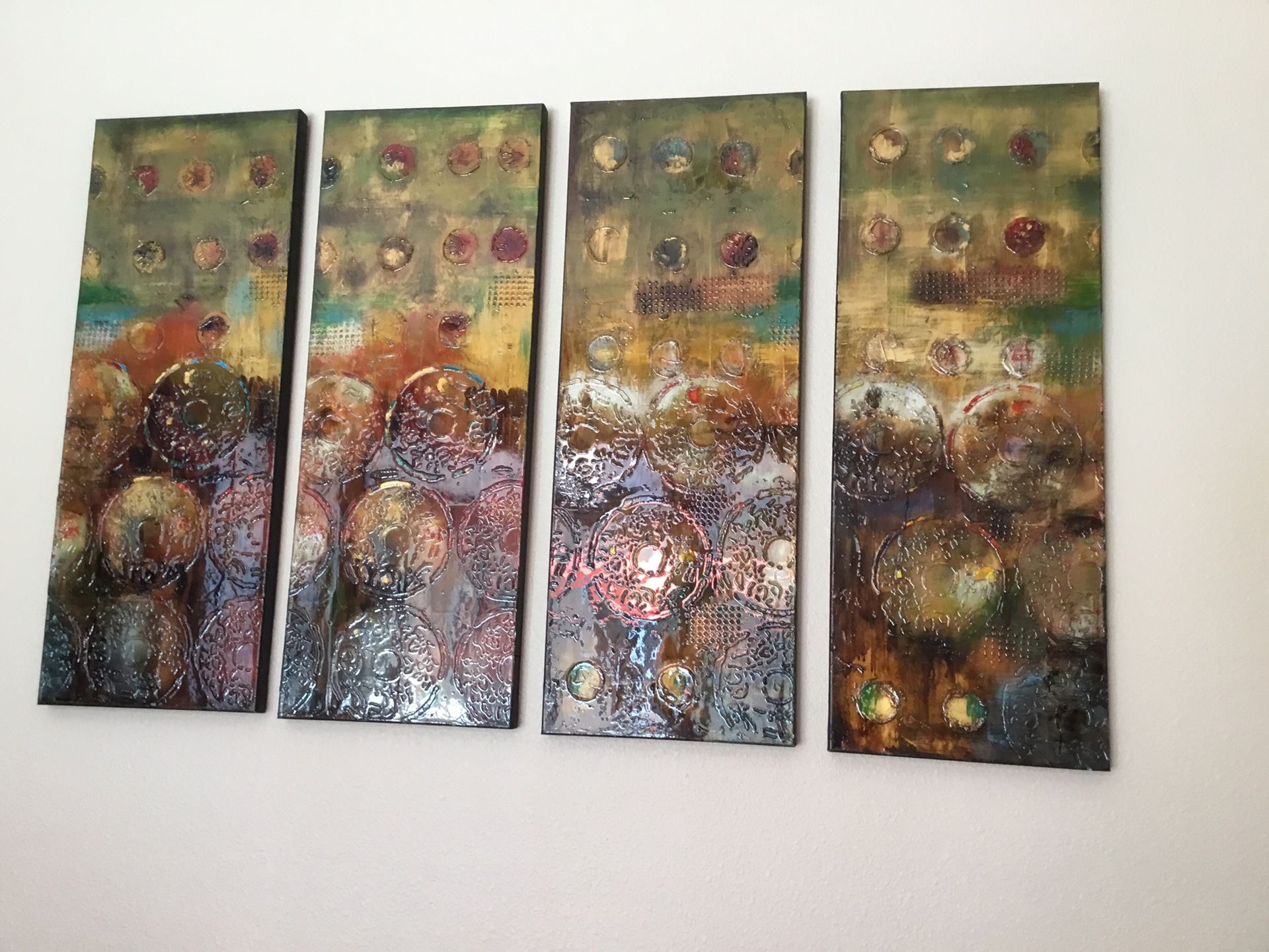 4 panel picture. Great over sofa, hallway or any big wall space.