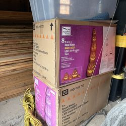 🎃 8ft Giant LED Jack-O-Lantern Stack – Home Accents Holiday 🎃