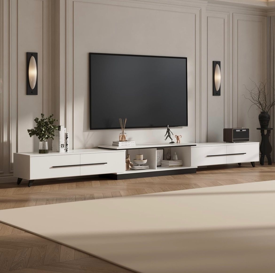 Mueble Para Television Mesa Consola Para TV Con Gavetas TV Stand With Storage/ Entertainment Center Media Console Table For Living Room