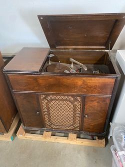 Vintage console record player