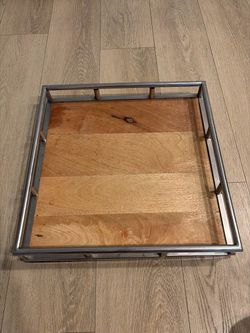 Wood and silver tray