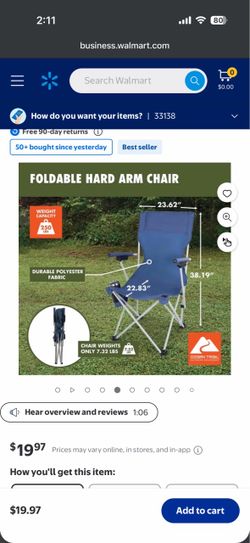 2 Hard Arm Chair Ozark Trail Foldable