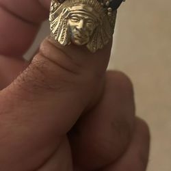 10k Gold Indian Head Missing Stones 180