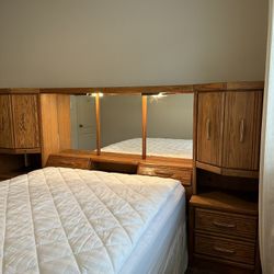 Bed Frame With Cabinet/Drawer Storage 