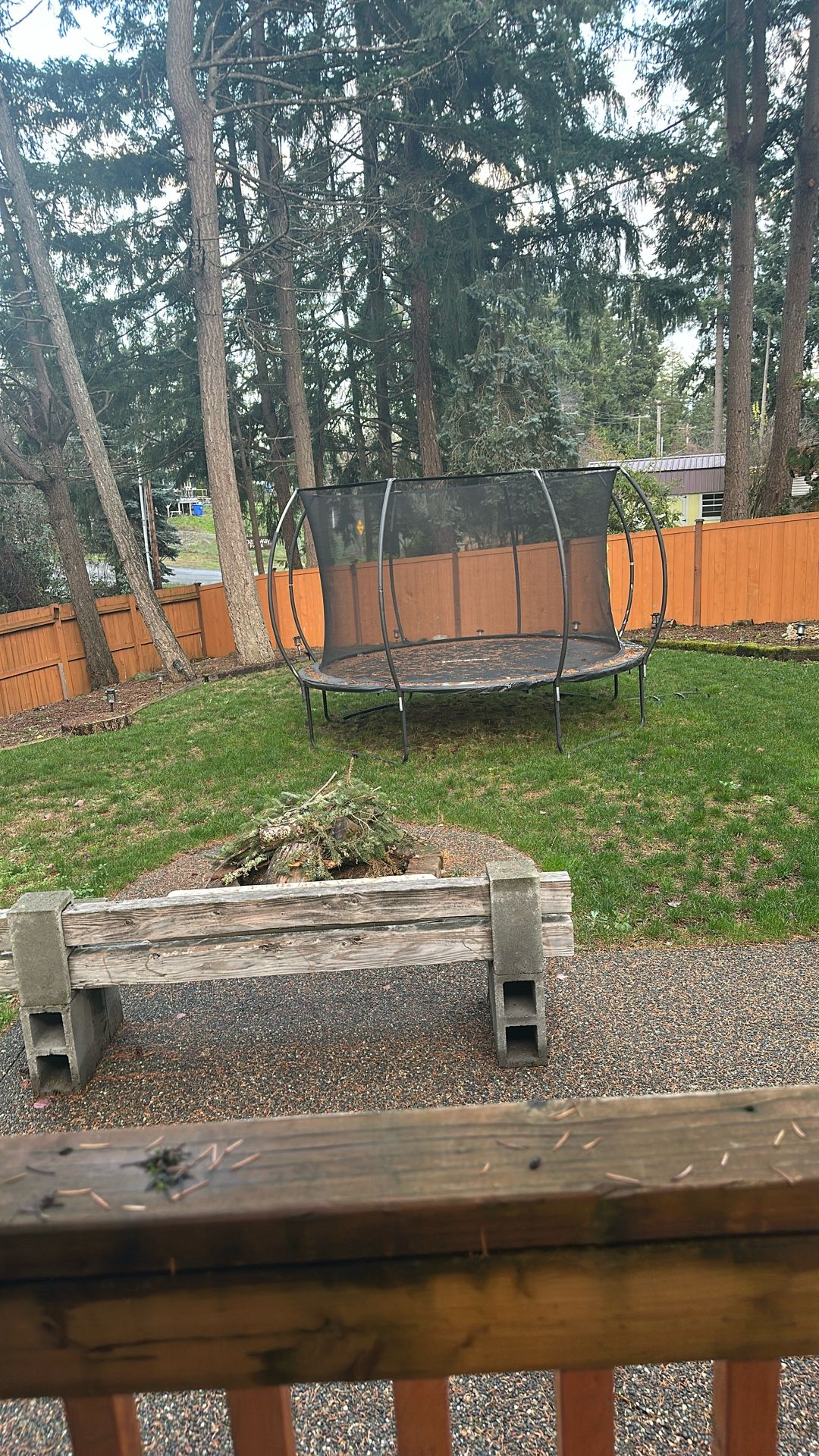 Brand new trampoline must move 