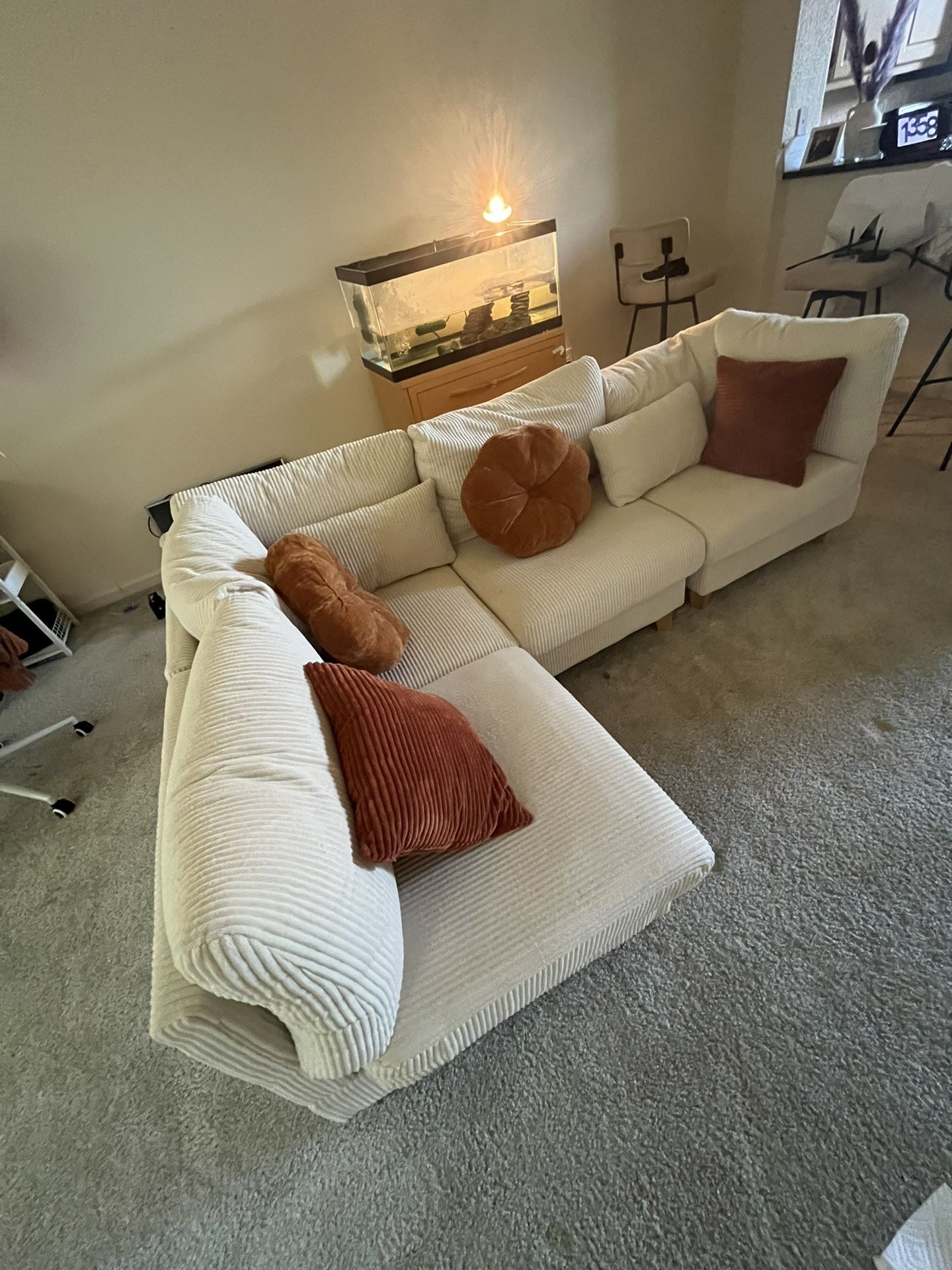 White Corduroy Couch