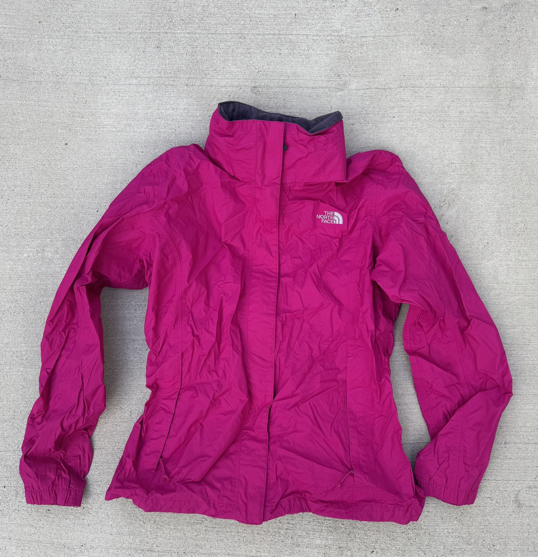 The North Face Hyvent Windbreaker Jacket Womens Size Large Dark Pink Vented