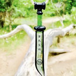 Sokol Katana Green Stardust Glass Pendant 