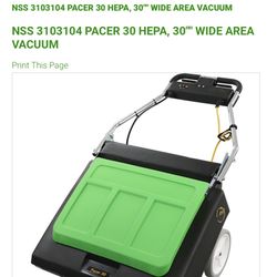 Comercial  Pacer 30” Vacuum Cleaner