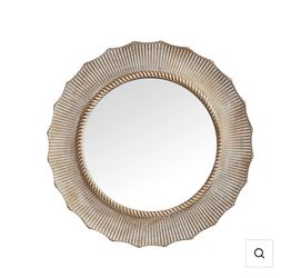 30-Inch Modern Round Decorative Wall Mirror with Vintage Gold Frame