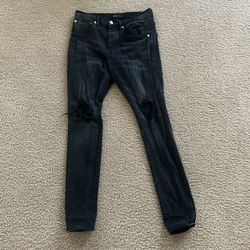 Purple Brand Black Distressed Skinny Jeans