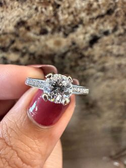 14k Engagement Ring Size 5 - Natural Diamond .95 Ct center stone