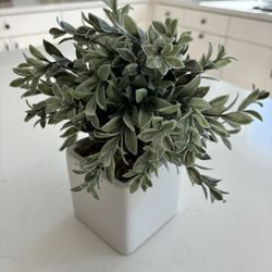 Small Fake Plant In White Pot